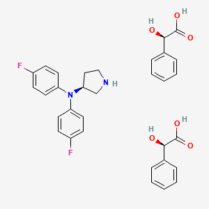 molecular formula C32H32F2N2O6 B10830177 Lafadofensine (D-(-)-Mandelic acid) 