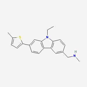 molecular formula C21H22N2S B10830216 1-[9-ethyl-7-(5-methylthiophen-2-yl)carbazol-3-yl]-N-methylmethanamine 