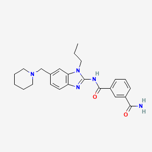 molecular formula C24H29N5O2 B10830264 N-(6-(Piperidin-1-ylmethyl)-1-propyl-1H-benzo[d]imidazol-2-yl)isophthalamide CAS No. 2767422-72-8