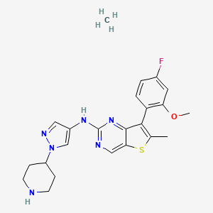 7-(4-fluoro-2-methoxyphenyl)-6-methyl-N-(1-piperidin-4-ylpyrazol-4-yl)thieno[3,2-d]pyrimidin-2-amine;methane