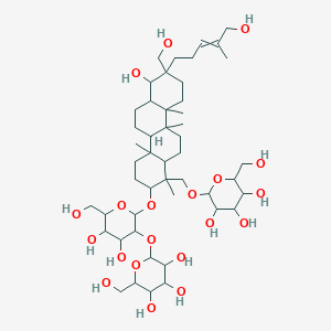 molecular formula C48H82O20 B10830303 2-[[2-[4,5-dihydroxy-6-(hydroxymethyl)-3-[3,4,5-trihydroxy-6-(hydroxymethyl)oxan-2-yl]oxyoxan-2-yl]oxy-7-hydroxy-8-(hydroxymethyl)-8-(5-hydroxy-4-methylpent-3-enyl)-1,4a,10a,10b-tetramethyl-3,4,4b,5,6,6a,7,9,10,11,12,12a-dodecahydro-2H-chrysen-1-yl]methoxy]-6-(hydroxymethyl)oxane-3,4,5-triol 