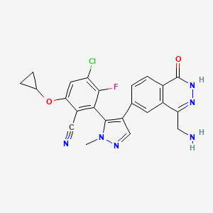 2-[4-[4-(aminomethyl)-1-oxo-2H-phthalazin-6-yl]-2-methylpyrazol-3-yl]-4-chloro-6-cyclopropyloxy-3-fluorobenzonitrile