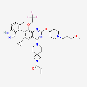 1-[7-[6-cyclopropyl-2-[1-(3-methoxypropyl)piperidin-4-yl]oxy-7-(5-methyl-1H-indazol-4-yl)-8-(2,2,2-trifluoroethoxy)quinazolin-4-yl]-2,7-diazaspiro[3.5]nonan-2-yl]prop-2-en-1-one