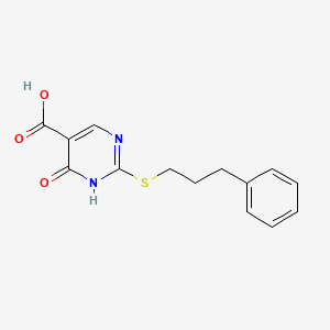 molecular formula C14H14N2O3S B10830361 6-oxo-2-(3-phenylpropylsulfanyl)-1H-pyrimidine-5-carboxylic acid 