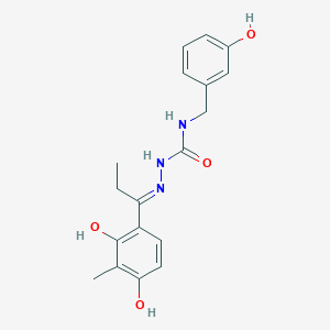 (Z)-2-(1-(2,4-dihydroxy-3-methylphenyl)propylidene)-N-(3-hydroxybenzyl)hydrazine-1-carboxamide