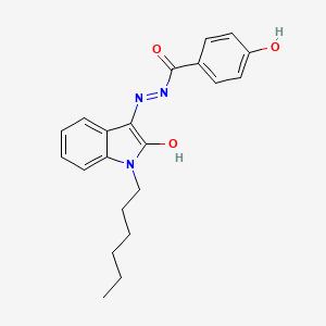 molecular formula C21H23N3O3 B10830529 MDA-19 4-hydroxybenzoyl metabolite 