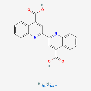 molecular formula C20H14N2Na2O4 B10830607 Disodium;2-(4-carboxyquinolin-2-yl)quinoline-4-carboxylic acid;hydride 