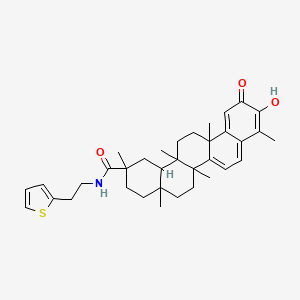 molecular formula C35H45NO3S B10830634 10-hydroxy-2,4a,6a,6a,9,14a-hexamethyl-11-oxo-N-(2-thiophen-2-ylethyl)-1,3,4,5,6,13,14,14b-octahydropicene-2-carboxamide 