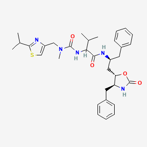 molecular formula C33H43N5O4S B10830684 N-[(2S)-1-[(4S,5S)-4-benzyl-2-oxo-1,3-oxazolidin-5-yl]-3-phenylpropan-2-yl]-3-methyl-2-[[methyl-[(2-propan-2-yl-1,3-thiazol-4-yl)methyl]carbamoyl]amino]butanamide 