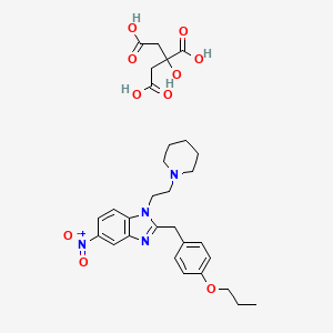 molecular formula C30H38N4O10 B10830795 N-Piperidinyl Protonitazene citrate 