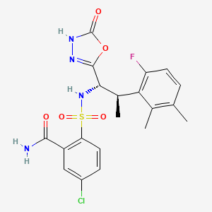 5-chloro-2-[[(1S,2R)-2-(6-fluoro-2,3-dimethylphenyl)-1-(2-oxo-3H-1,3,4-oxadiazol-5-yl)propyl]sulfamoyl]benzamide