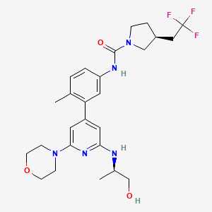 molecular formula C26H34F3N5O3 B10830813 Exarafenib CAS No. 2639957-39-2