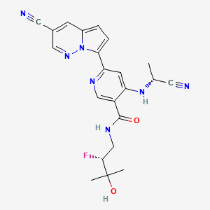 molecular formula C22H22FN7O2 B10830842 Edecesertib CAS No. 2408839-73-4