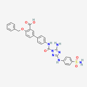 4'-{[5-amino-3-(4-sulfamoylanilino)-1H-1,2,4-triazole-1-carbonyl]amino}-4-(benzyloxy)[1,1'-biphenyl]-3-carboxylic acid