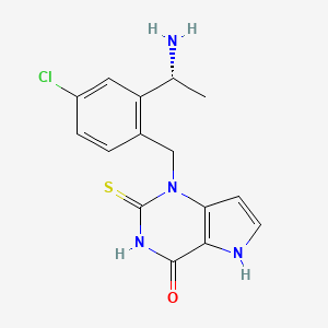 molecular formula C15H15ClN4OS B10830898 Mitiperstat CAS No. 1933460-19-5