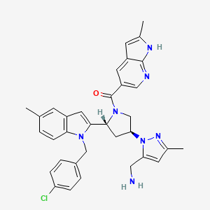 [(2R,4S)-4-[5-(aminomethyl)-3-methylpyrazol-1-yl]-2-[1-[(4-chlorophenyl)methyl]-5-methylindol-2-yl]pyrrolidin-1-yl]-(2-methyl-1H-pyrrolo[2,3-b]pyridin-5-yl)methanone