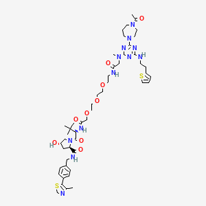 (2R,4S)-1-[(2S)-2-[[2-[2-[2-[2-[[2-[[4-(4-acetyl-1,4-diazepan-1-yl)-6-(2-thiophen-2-ylethylamino)-1,3,5-triazin-2-yl]-methylamino]acetyl]amino]ethoxy]ethoxy]ethoxy]acetyl]amino]-3,3-dimethylbutanoyl]-4-hydroxy-N-[[4-(4-methyl-1,3-thiazol-5-yl)phenyl]methyl]pyrrolidine-2-carboxamide