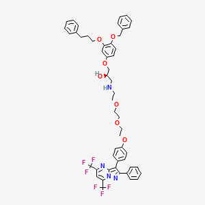 (2R)-1-[2-[2-[2-[4-[2-phenyl-5,7-bis(trifluoromethyl)pyrazolo[1,5-a]pyrimidin-3-yl]phenoxy]ethoxy]ethoxy]ethylamino]-3-[4-phenylmethoxy-3-(3-phenylpropoxy)phenoxy]propan-2-ol