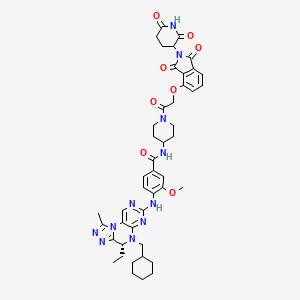 4-[[(4R)-5-(cyclohexylmethyl)-4-ethyl-1-methyl-4H-[1,2,4]triazolo[4,3-f]pteridin-7-yl]amino]-N-[1-[2-[2-(2,6-dioxopiperidin-3-yl)-1,3-dioxoisoindol-4-yl]oxyacetyl]piperidin-4-yl]-3-methoxybenzamide