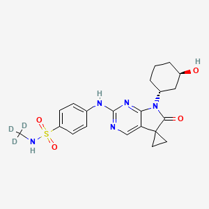 4-[[7'-[(1R,3R)-3-hydroxycyclohexyl]-6'-oxospiro[cyclopropane-1,5'-pyrrolo[2,3-d]pyrimidine]-2'-yl]amino]-N-(trideuteriomethyl)benzenesulfonamide