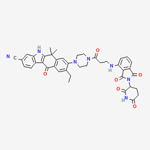 8-[4-[3-[[2-(2,6-dioxopiperidin-3-yl)-1,3-dioxoisoindol-4-yl]amino]propanoyl]piperazin-1-yl]-9-ethyl-6,6-dimethyl-11-oxo-5H-benzo[b]carbazole-3-carbonitrile