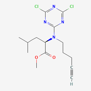 molecular formula C15H20Cl2N4O2 B10831071 methyl (2R)-2-[(4,6-dichloro-1,3,5-triazin-2-yl)-pent-4-ynylamino]-4-methylpentanoate 