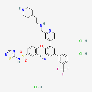 3-cyano-4-[2-[2-[(2-piperidin-4-ylethylamino)methyl]pyridin-4-yl]-4-[3-(trifluoromethyl)phenyl]phenoxy]-N-(1,2,4-thiadiazol-5-yl)benzenesulfonamide;trihydrochloride