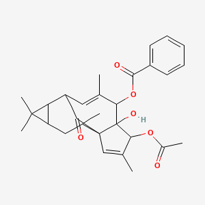 molecular formula C29H34O6 B10831162 (4-acetyloxy-5-hydroxy-3,7,11,11,14-pentamethyl-15-oxo-6-tetracyclo[7.5.1.01,5.010,12]pentadeca-2,7-dienyl) benzoate 