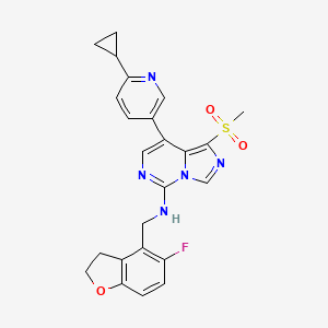 8-(6-cyclopropylpyridin-3-yl)-N-[(5-fluoro-2,3-dihydro-1-benzofuran-4-yl)methyl]-1-methylsulfonylimidazo[1,5-c]pyrimidin-5-amine