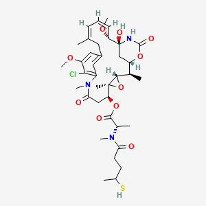 molecular formula C37H52ClN3O10S B10831303 [(1S,2R,3S,5S,6S,16Z,18Z,20R,21S)-11-chloro-21-hydroxy-12,20-dimethoxy-2,5,9,16-tetramethyl-8,23-dioxo-4,24-dioxa-9,22-diazatetracyclo[19.3.1.110,14.03,5]hexacosa-10,12,14(26),16,18-pentaen-6-yl] (2S)-2-[methyl(4-sulfanylpentanoyl)amino]propanoate 