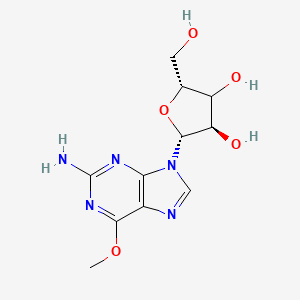 molecular formula C11H15N5O5 B10831307 (2R,3R,5R)-2-(2-amino-6-methoxypurin-9-yl)-5-(hydroxymethyl)oxolane-3,4-diol 