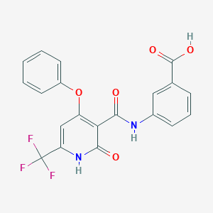 3-{[2-Oxo-4-phenoxy-6-(trifluoromethyl)-1,2-dihydropyridine-3-carbonyl]amino}benzoic acid