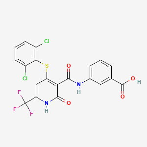 3-({4-[(2,6-Dichlorophenyl)sulfanyl]-2-oxo-6-(trifluoromethyl)-1,2-dihydropyridine-3-carbonyl}amino)benzoic acid