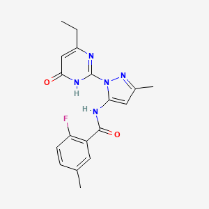 N-[2-(4-ethyl-6-oxo-1H-pyrimidin-2-yl)-5-methylpyrazol-3-yl]-2-fluoro-5-methylbenzamide