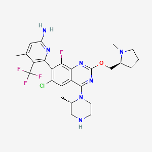 6-[6-chloro-8-fluoro-4-[(2S)-2-methylpiperazin-1-yl]-2-[[(2S)-1-methylpyrrolidin-2-yl]methoxy]quinazolin-7-yl]-4-methyl-5-(trifluoromethyl)pyridin-2-amine