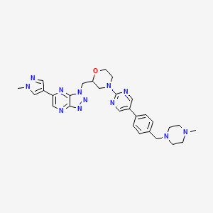 4-[5-[4-[(4-Methylpiperazin-1-yl)methyl]phenyl]pyrimidin-2-yl]-2-[[5-(1-methylpyrazol-4-yl)triazolo[4,5-b]pyrazin-3-yl]methyl]morpholine