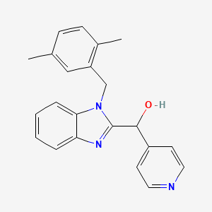 molecular formula C22H21N3O B10831530 [1-[(2,5-Dimethylphenyl)methyl]benzimidazol-2-yl]-pyridin-4-ylmethanol 