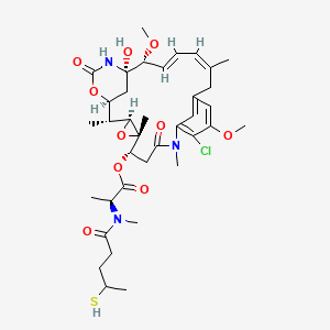 molecular formula C37H52ClN3O10S B10831622 (1S,2R,3S,5S,6S,16Z,18Z,20R,21S)-11-chloro-21-hydroxy-12,20-dimethoxy-2,5,9,16-tetramethyl-8,23-dioxo-4,24-dioxa-9,22-diazatetracyclo[19.3.1.1,.0,hexacosa-10,12,14(26),16,18-pentaen-6-yl (2S)-2-(N-methyl-4-sulfanylpentanamido)propanoate 