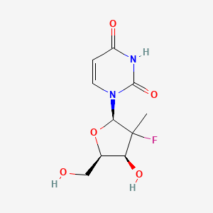 molecular formula C10H13FN2O5 B10831628 1-[(2R,4S,5R)-3-fluoro-4-hydroxy-5-(hydroxymethyl)-3-methyloxolan-2-yl]pyrimidine-2,4-dione 