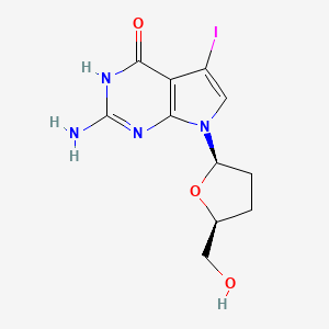 molecular formula C11H13IN4O3 B10831770 7-Iodo-2',3'-Dideoxy-7-Deaza-Guanosine 