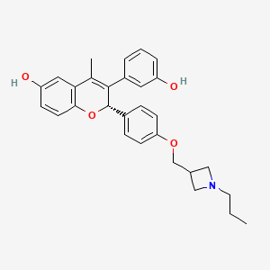 (2S)-3-(3-hydroxyphenyl)-4-methyl-2-[4-[(1-propylazetidin-3-yl)methoxy]phenyl]-2H-chromen-6-ol