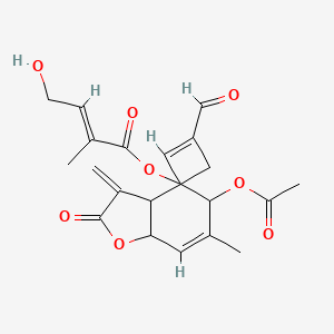 [(6E,10Z)-9-acetyloxy-6-formyl-10-methyl-3-methylidene-2-oxo-3a,4,5,8,9,11a-hexahydrocyclodeca[b]furan-4-yl] (E)-4-hydroxy-2-methylbut-2-enoate