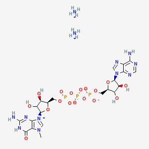 diazanium;[[(2R,3R,5R)-5-(2-amino-7-methyl-6-oxo-1H-purin-9-ium-9-yl)-3,4-dihydroxyoxolan-2-yl]methoxy-oxidophosphoryl] [[(2R,4S,5R)-5-(6-aminopurin-9-yl)-3,4-dihydroxyoxolan-2-yl]methoxy-oxidophosphoryl] phosphate