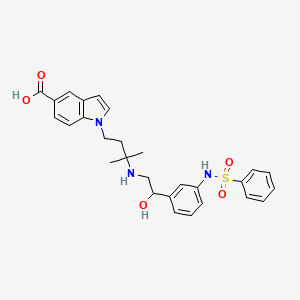 1-[3-[[2-[3-(Benzenesulfonamido)phenyl]-2-hydroxyethyl]amino]-3-methylbutyl]indole-5-carboxylic acid