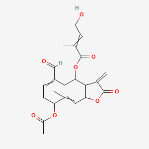 (9-Acetyloxy-6-formyl-10-methyl-3-methylidene-2-oxo-3a,4,5,8,9,11a-hexahydrocyclodeca[b]furan-4-yl) 4-hydroxy-2-methylbut-2-enoate