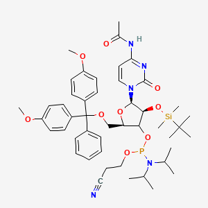 N-[1-[(2R,3S,5R)-5-[[bis(4-methoxyphenyl)-phenylmethoxy]methyl]-3-[tert-butyl(dimethyl)silyl]oxy-4-[2-cyanoethoxy-[di(propan-2-yl)amino]phosphanyl]oxyoxolan-2-yl]-2-oxopyrimidin-4-yl]acetamide