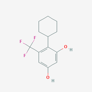 molecular formula C13H15F3O2 B10832171 4-Cyclohexyl-5-(trifluoromethyl)benzene-1,3-diol 