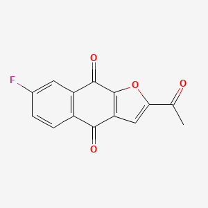 molecular formula C14H7FO4 B10832194 2-Acetyl-7-fluorobenzo[f][1]benzofuran-4,9-dione 