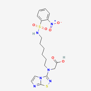 molecular formula C18H22N6O6S2 B10832213 n-Imidazo[1,2-d][1,2,4]thiadiazol-3-yl-n-(6-{[(2-nitrophenyl)sulfonyl]amino}hexyl)glycine 