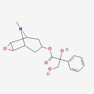 molecular formula C17H21NO5 B10832300 (9-Methyl-3-oxa-9-azatricyclo[3.3.1.02,4]nonan-7-yl) 2,3-dihydroxy-2-phenylpropanoate 